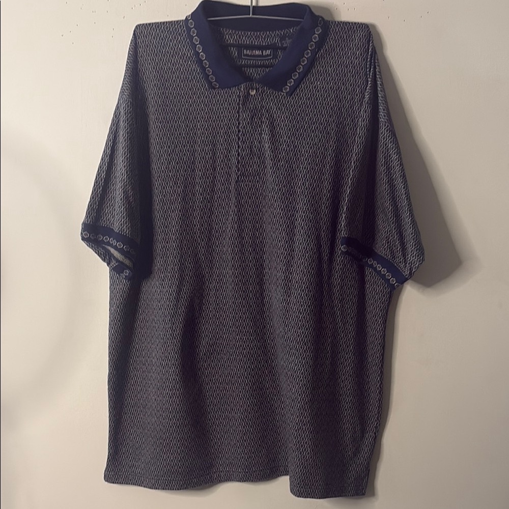 Bahama Bay Blue Polo Shirt Classic Knit Design